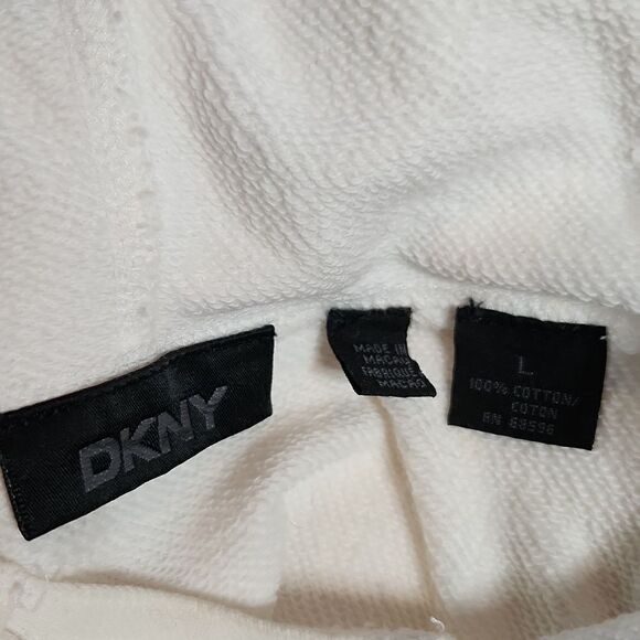 DKNY White Cozy Oversized draw string hoodie - Picture 11 of 12